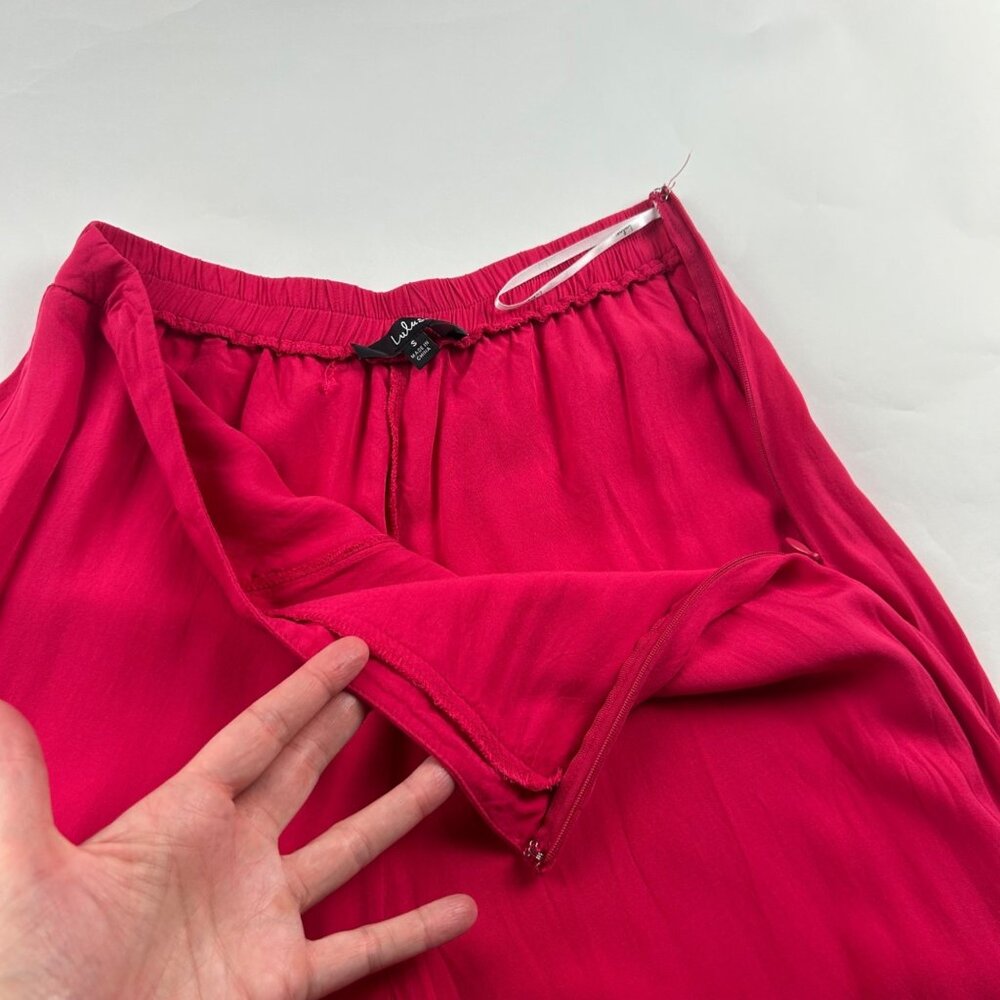 Lulu's Hot Pink High Rise Ultra Wide Cropped Pant S - Picture 3 of 8